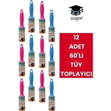 12  Adet 60'lı  Tüy Toplayıcı 60 Yaprak Kıl Tüy Toplayıcı Rulo Evcil Hayvan Kedi Köpek Tüyü Toplama