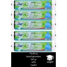 75X90 cm Battal Çöp Torbası 140  gr 10'lu 5 Paket