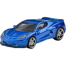 Hot Wheels - 2020 Corvette - Fabrika Taze 3/10 - HCW39 - Kısa Kart - Gm - Mavi Metalik - Mattel 2022