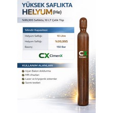 CX Yüksek Saflıkda Helyum Gazı 10 Lt (%99,995 Saf)