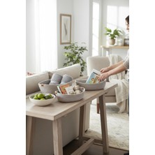 Luna Cucina Jüt 3'lü Oval Organizer Gri 29X12 cm