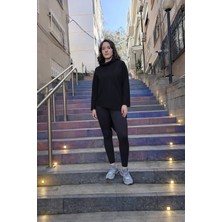 Mare Butik Fermuar Detaylı Asimetrik Pamuklu Siyah Tunik S