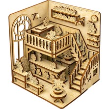 Algwood Greenhouse Ahşap Minyatür Diorama Maketi - 90 Parça Mdf Book Nook Minyatür Ev ve Dekor Maketi