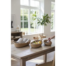 Luna Cucina 3'lü Oval Organizer Hasır Renk 29X11 cm