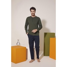 Kly 9210 Erkek Midi Yaka Pijama Takım