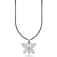 Oya Silver Kanatları Telkari Kelebek Gümüş Kolye Ucu 3x3 cm [OYSY231]