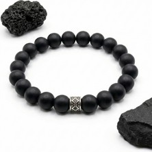 MMİF Oniks Doğal Taş Bileklik, 8mm, Siyah, Erkek, Kök,mmif