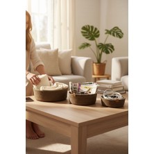 Luna Cucina Jüt 3'lü Yuvarlak Organizer Haki Yeşil 24 cm