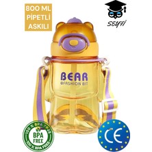 800 ml Policarbon Ayıcık Desenli Matara Suluk Pipetli Bpa Içermez Vagonlife 2027