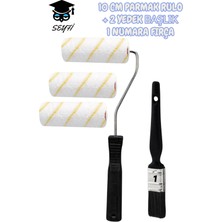 10 cm Parmak Rulo + 2 Yedek Başlık 1 Numara Fırça Türk Malı