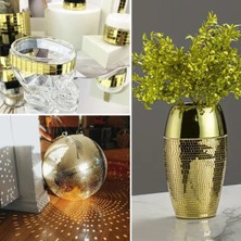 By Nevser®1 Metre Uzunluğunda Gold Renk Aynalı Mozaik Taşlı Dekor Bandı 4 cm x 1 mt