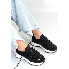 Senson Ceas Siyah Triko Bağcıklı Spor Ayakkabı - Lisinya