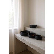 Luna Cucina 3'lü Yuvarlak Organizer Siyah 24X12 cm