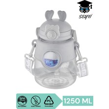 1250 ml Polycarbon Okul Matarası Bpa Içermez Pipetli Kilitli Kapak Plastik Suluk Vagonlife