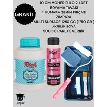 Multi Surface 1250 cc (1750 Gr) Akrilik Boyama Seti Tava Rulo Fırça Zımpara Vernik Dolap Boyama Seti