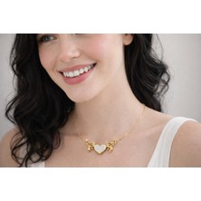 No Name Zirkon Taşlı Kalpli Kanatlı Melek Kolye