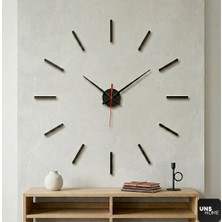UNS Minimalist Şık Çizgili Duvar Saati - Pleksi Minimalist Duvar Saati 80X80