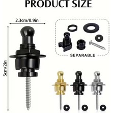 Racsen Gitar Askı Kilidi – Metal Strap Lock (Siyah, Krom, Gold)