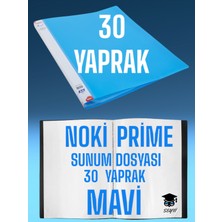 30 Yaprak Mavi A4 Sunum Dosyası Noki Prime Yüksek Kalite Poşet Kalınlığı Yerli Üretim