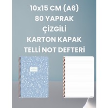 10X15 cm (A6)  80 Yaprak  Çizgili Karton Kapak Telli Not Defteri