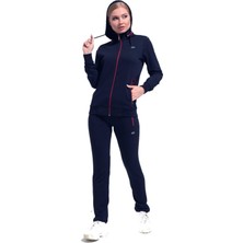 GOLDOREMİ FM 201804 Kadın Pamuklu Kapüşonlu Rahat Kesim Önden Fermuarlı Eşofman Takımı