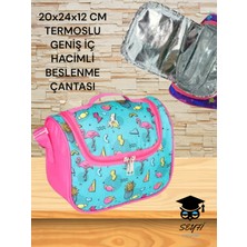 20X24X12 cm Termoslu Geniş Iç Hacimli Beslenme Çantası