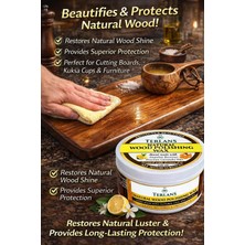 Terlans Doğal Ahşap Koruyucu Parlatıcı Vaks, 250 ml Üstün Koruma + Mikrofiber Bez Natural Wood Polishing Wax