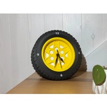 Hasfar Tech Off-Road Jant ve Lastik Tasarımlı Saat - Araba Meraklılarına Özel Sarı-Siyah Masa Saati