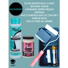 Multi Surface 500CC (750 Gr) Akrilik Boyama Seti Tava Rulo Fırça Zımpara Vernik Dolap Boyama Seti