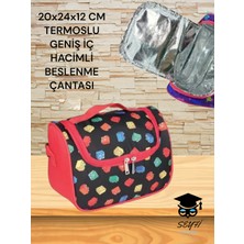 20X24X12 cm Termoslu Geniş Iç Hacimli Beslenme Çantası