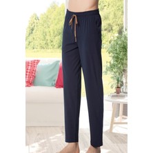 Kly Ince Tek Alt Çok Rahat Pamuk Pijama-Lacivert-M