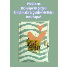 Seyfi Kırtasiye 14X20 cm 80 Yaprak Çizgili Kilitli Hatıra Günlük Defteri Sert Kapak
