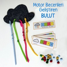 (3-6 YAŞ) Bulut Yap Eğitici Oyuncak Boncuk Renk ve Şönil Ince Motor Beceri Zeka Renk Algı Oyun