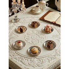 Mucit Home 6 Adet Gümüş Paslanmaz Çelik Pasta Tatlı Tabağı - Bayramlık Misafir Seti