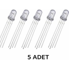Devremarkt 5 Adet 4 Pin 5mm Multicolor Rgb LED Ortak Anot  LED Diyot Işık La