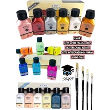 6X75 ml Metalik Renkler 6X75 ml Canlı Renkler 6X75 ml Iskandinav Renkler 4 Adet Fırça Artdeco