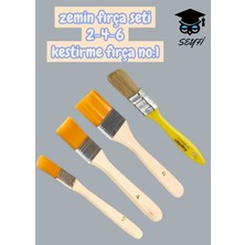 Zemin Fırça Seti 2-4-6 Kestirme Fırça No:1 Profesyonel Kalite Boya Uygulama İçin