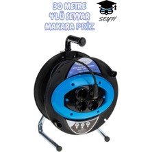 Seyyar Plastik Kablo Makarası 4 Lü 30MT 3 x 2.5 cm Kablo Kalınlığı