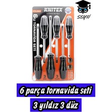 6'lı Tornavida Seti 3 Yıldız 3 Düz