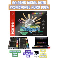 50 Renk Metal Kutu Profesyonel Kuru Boya Ergonomik Üçgen Gövde Ultra Yumuşak Uç