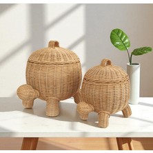 Felis Arte Doğal Bambu El Dokuması Ikili Kaplumbağa Set , Rattan, Handmade, Rustik, Bohem