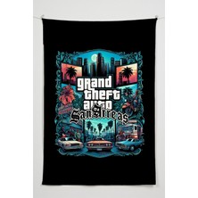 Charmbi Gamer Duvar Örtüsü -  Çok Renkli Anime Temalı Kumaş Oda Dekoru Tapestry
