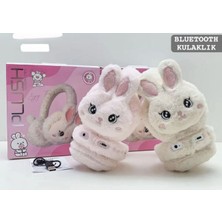 Azurtech Tavşan Tasarımlı Bluetooth Kulaklık – Çocuklar Için Yumuşak Peluş Kulaküstü, Şarjlı Kablosuz Kulaklık