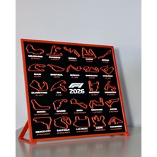 Pluto 3D Formula 1 2026 Yarış Takvimi Masaüstü Ajanda | Pist Haritalı Dekoratif Standlı Tasarım