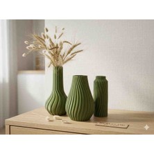 Talaşoğlu 3'lü Bohem Spiral Vazo Seti - Kurutulmuş Çiçekler Için