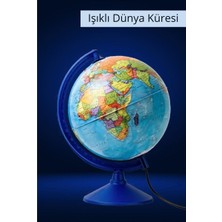 Gürbüz 26 Cm Işıklı Siyasi Küre 47303 Mavi Renkli Eğitici Dünya Küresi