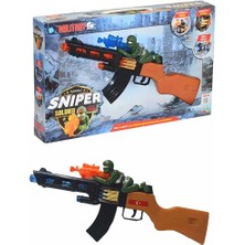 Luminoo Toys Sniper Soldier Tüfek Hareketli Kovan ve Türk Askeri Işıklı Namlu Sesli Pilli