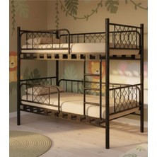 Missidea Metis Ayrılabilir 4 Korkuluklu Metal Ranza ve Karyola Seti Siyah 90X190