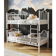 Missidea Bella Vintage Esintili Lüks Metal Ranza Beyaz 90X190 cm