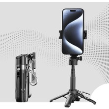 Azurtech Uzaktan Kumandalı Çok Fonksiyonlu Sabitleyici Ayrılabilir Tripod Selfie Çubuğu Siyah